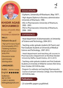 Dr. Khider Agab Mohammed